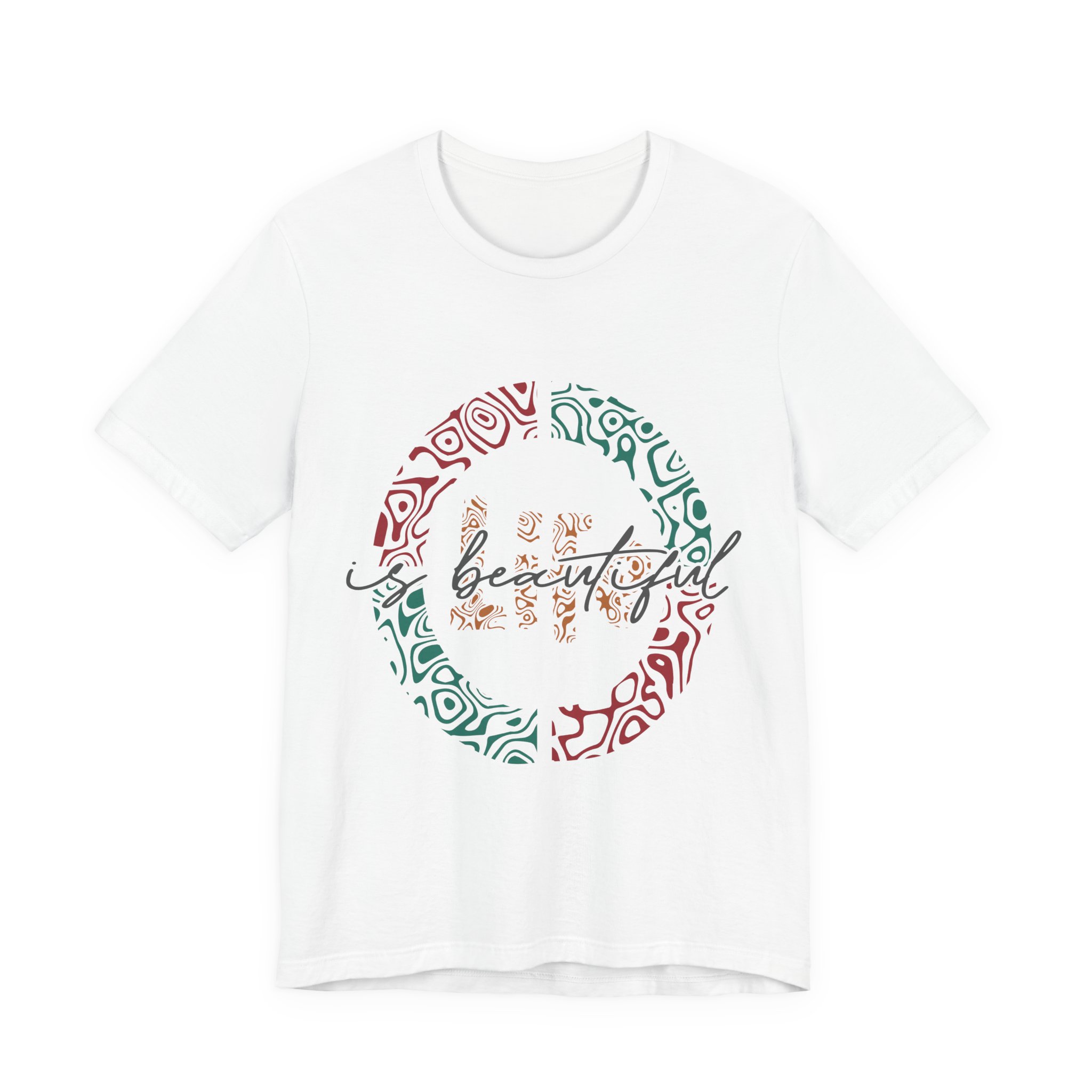 3938800226682447888_2048.jpeg Beautiful Circle Tee — Floral Script Graphic T‑Shirt - Image 1