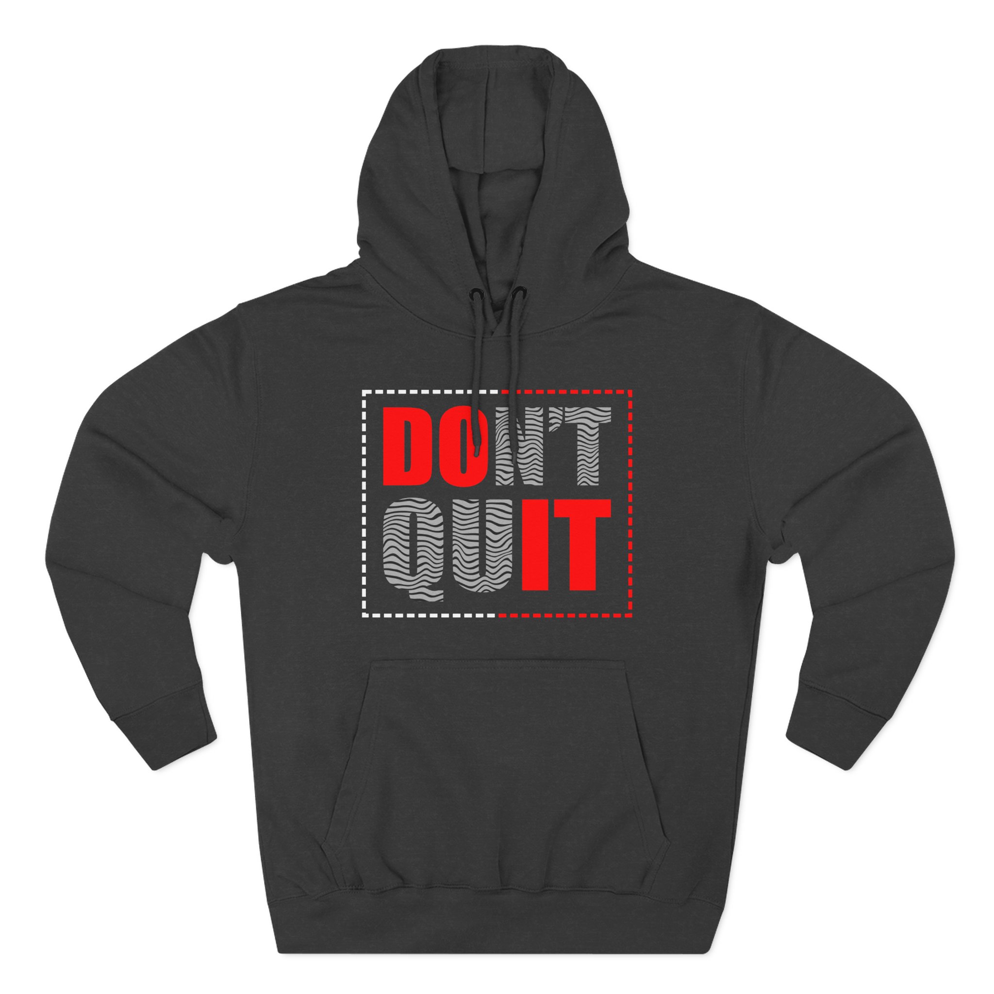 4825789302080927394_2048.jpeg DON'T QUIT graphic hoodie | motivational typography, black fleece - Image 1