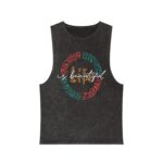 Stonewash Tank Top — 'Life Is Beautiful' Boho Circle Graphic