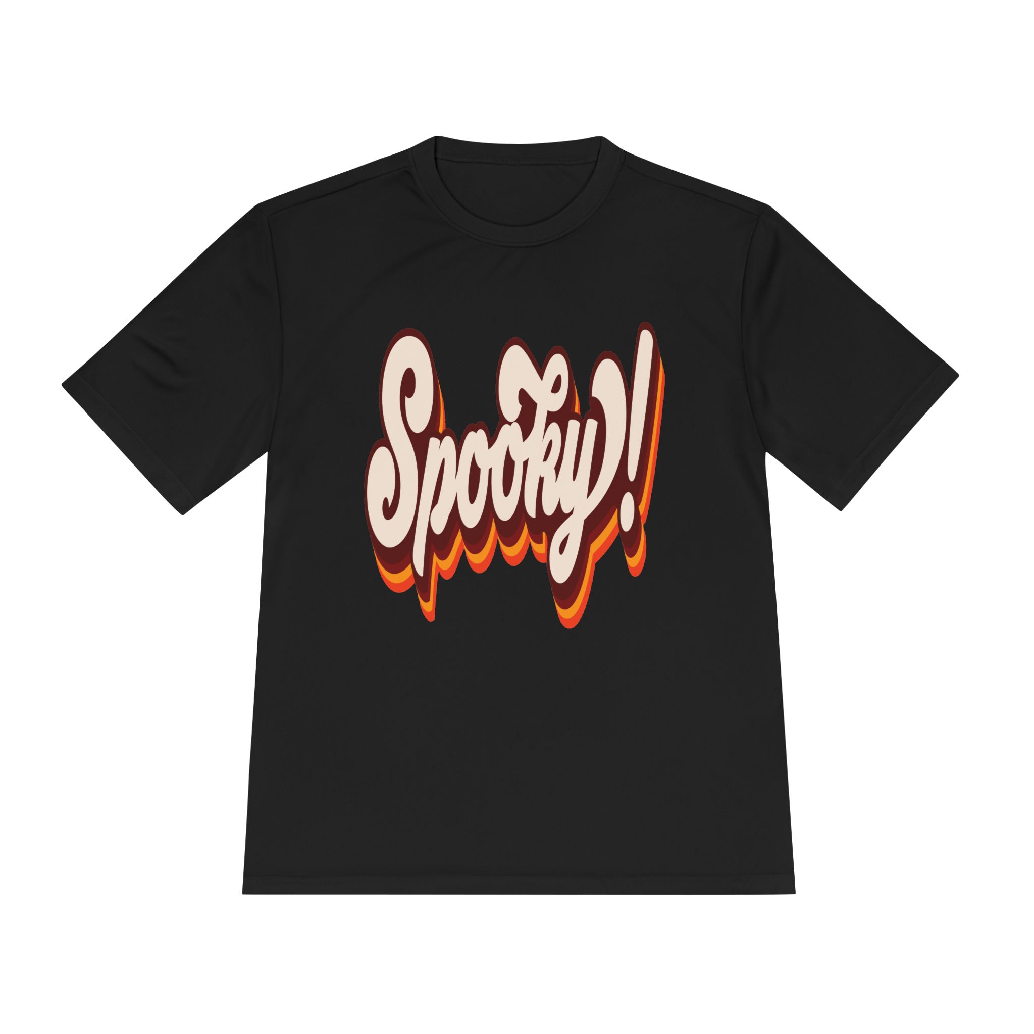 4304869384054146600_2048.jpeg Spooky Retro Script Tee | Halloween orange brown layered text - Image 1