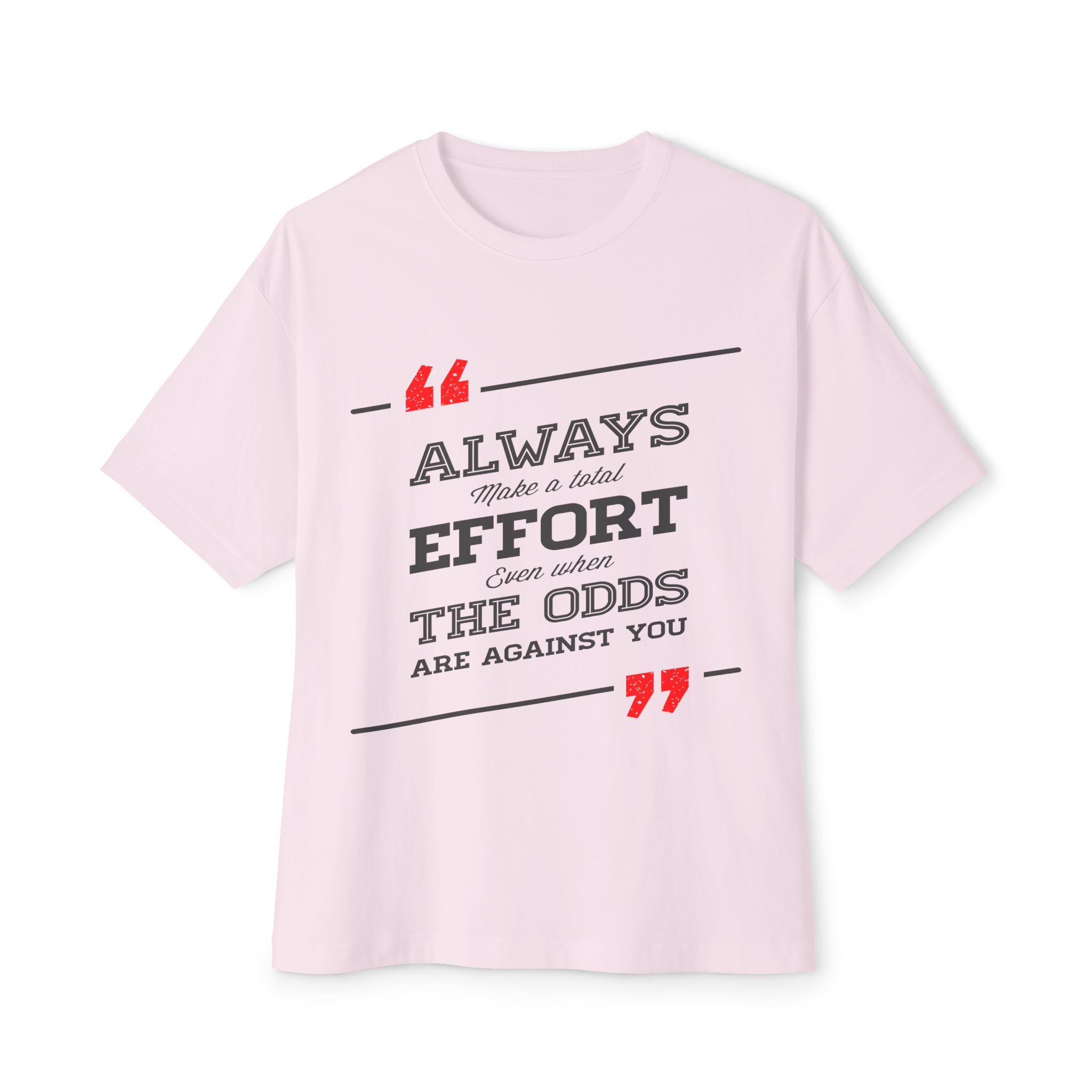 5948870577872672141_2048.jpeg Always Make an Effort Tee | Motivational Quote Shirt, Pink Boxy Tee - Image 1