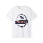 Paradise Palm Badge Tee | Tropical Beach Logo Shirt